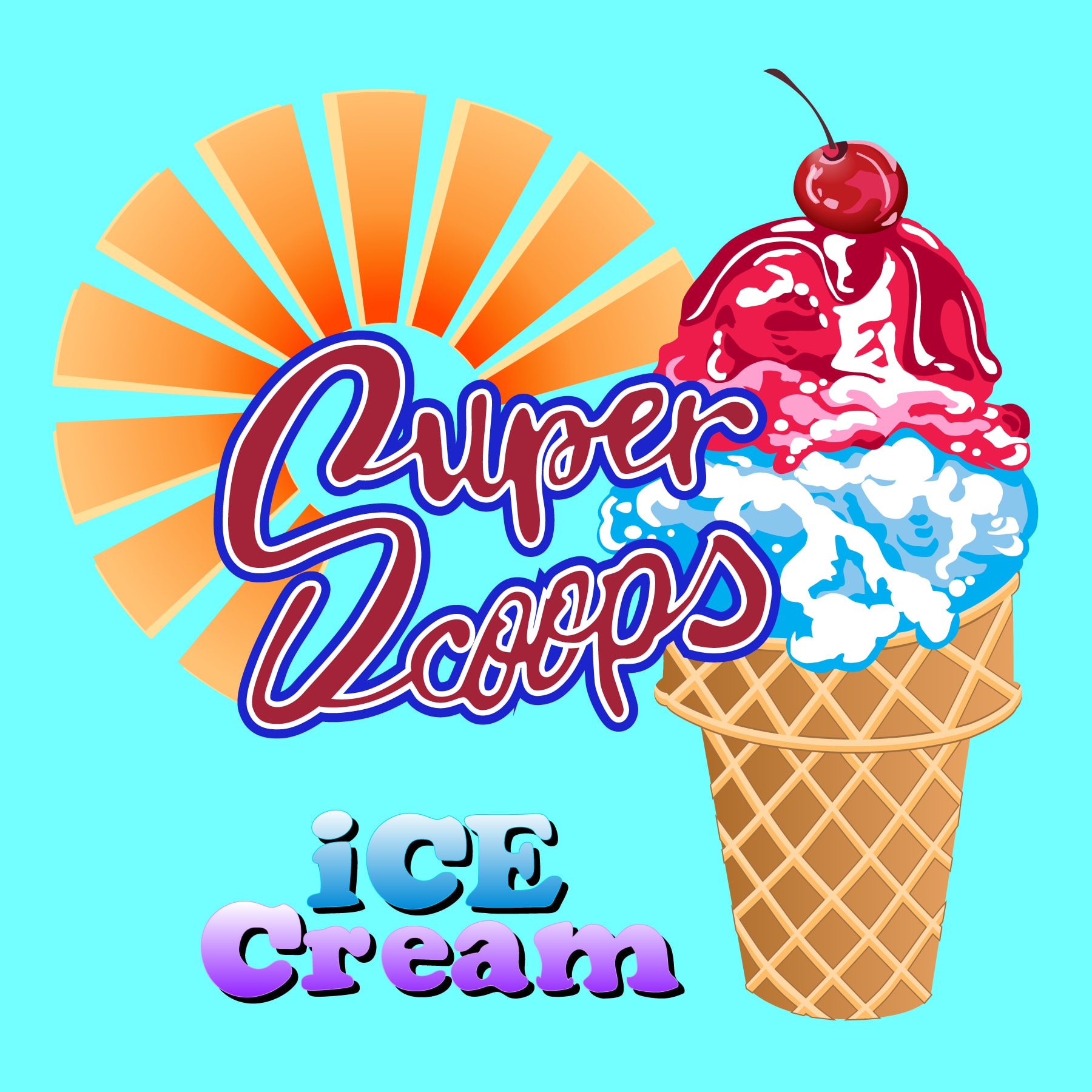 Super Scoops Ice Cream Logo