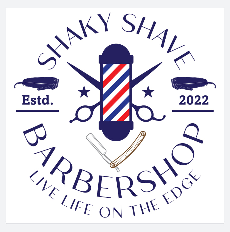 Shaky Shave Barber Shop Logo