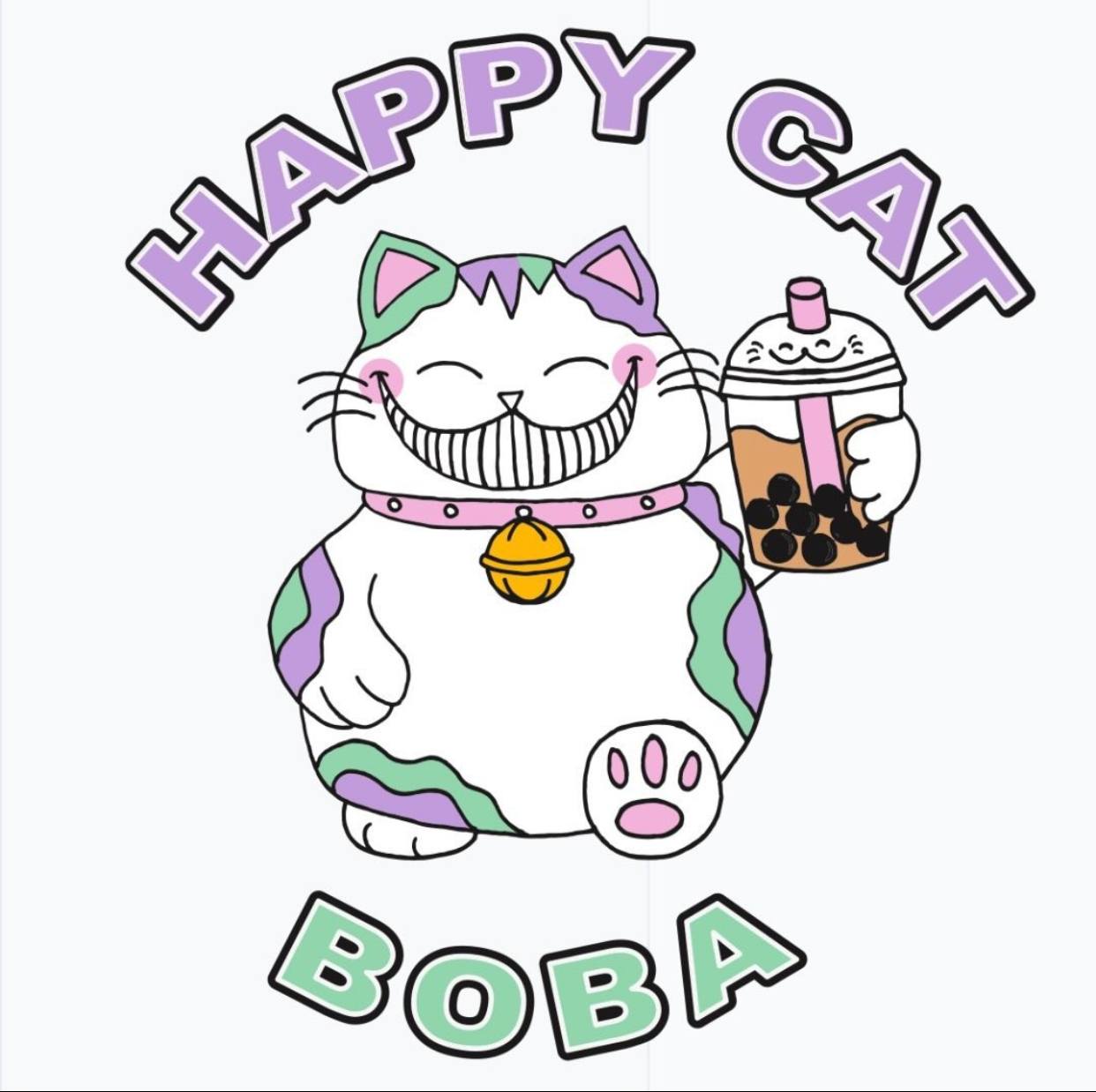 Happy Cat Boba - Spring Logo