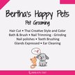 Bertha's Happy Pets Grooming Logo